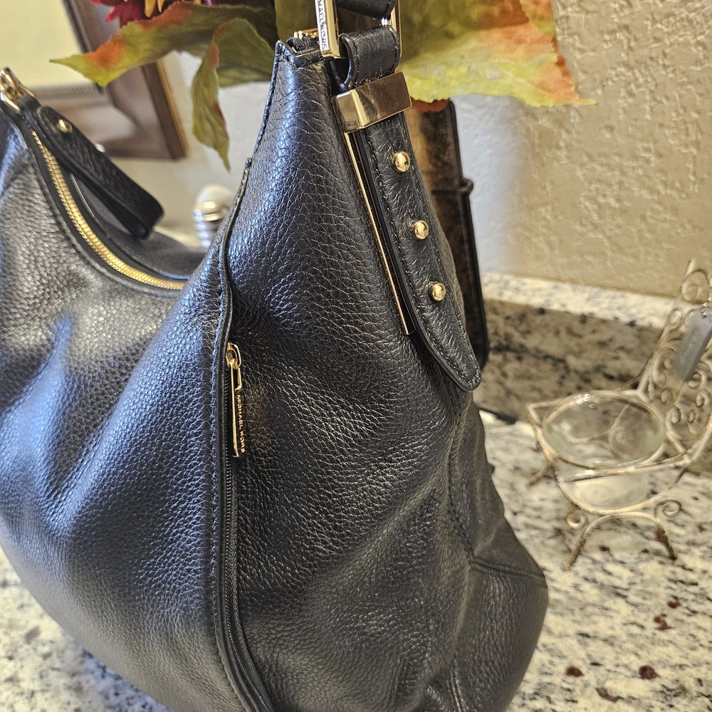 Michael Kors Black Leather Hobo Bag - Picture 2 of 9